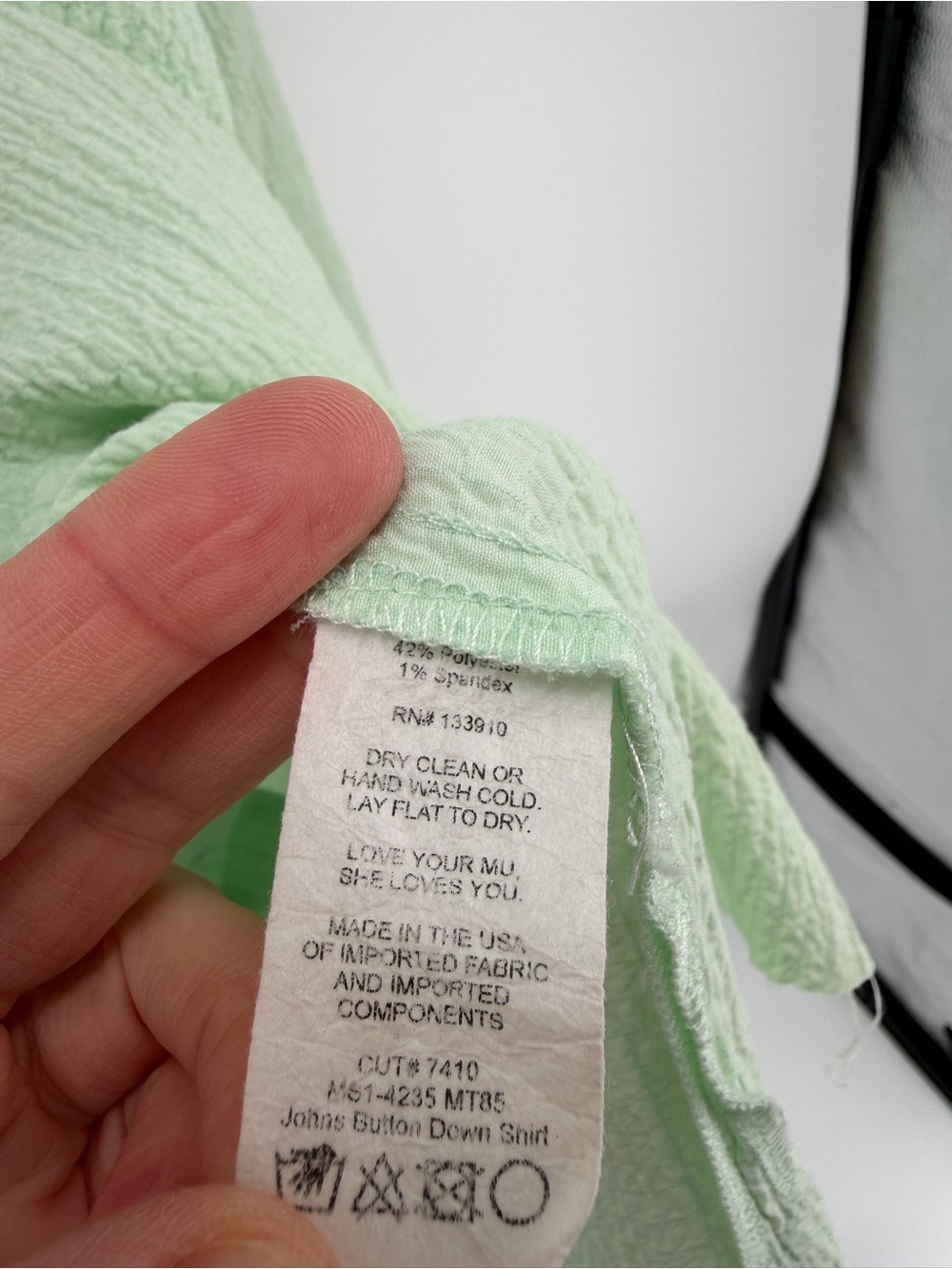 Show Me Your Mumu Johns Button Down Shirt L Sage Green Gauze Crinkle Oversized - Picture 4 of 6